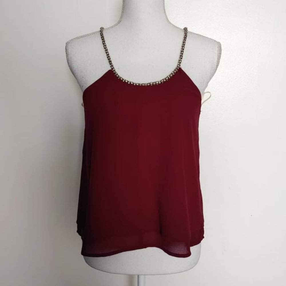 Charlotte Russe Women's wine embellished york top (S)